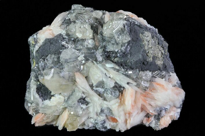 Cerussite Crystals On Bladed Barite & Galena #74287